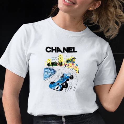 chanel t shirt formule 1|chanel's t-shirts.